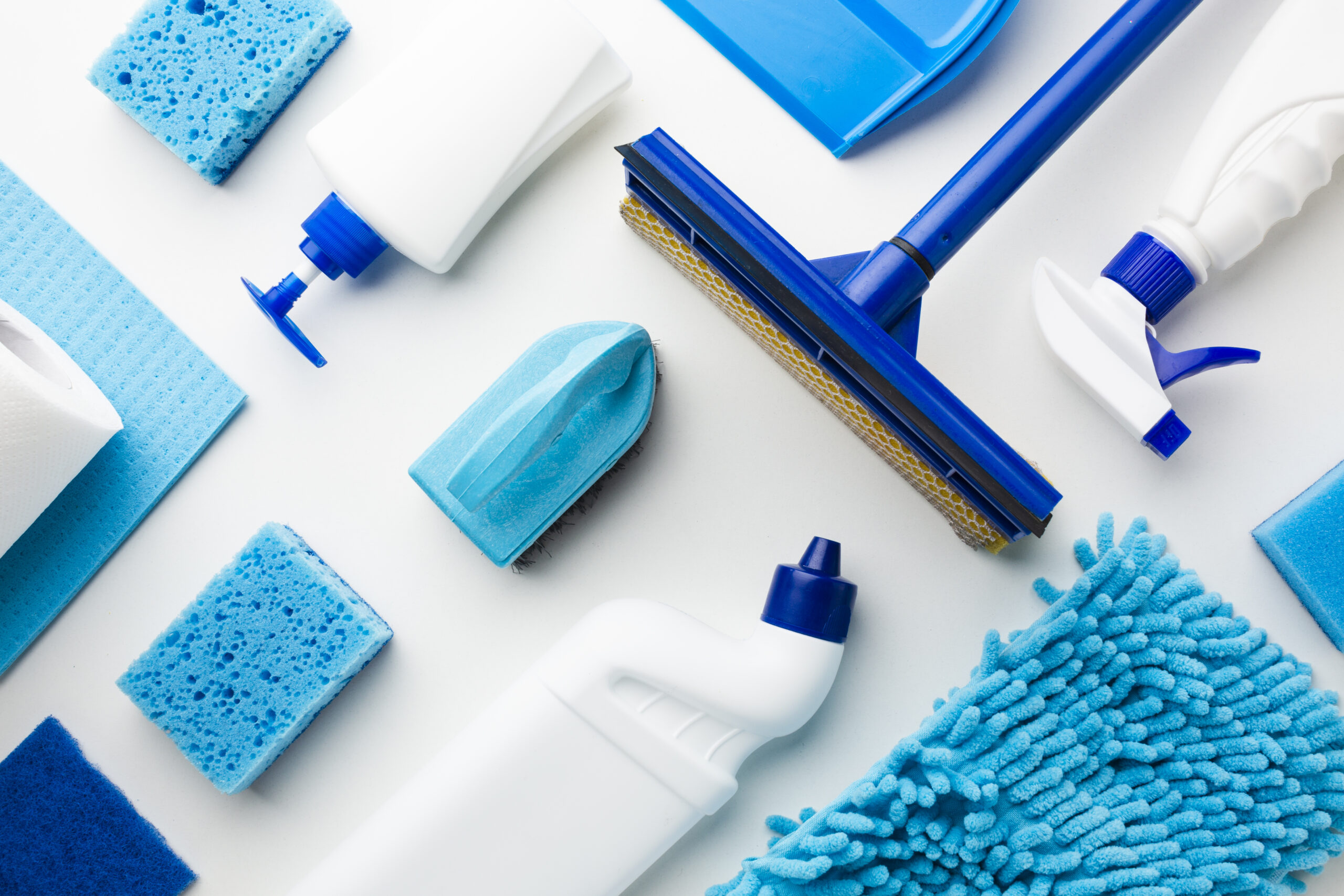cleaning-tools-composition-flat-lay